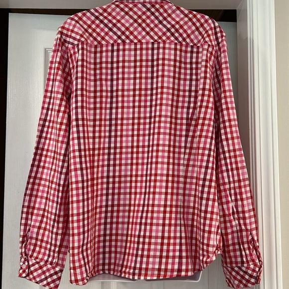 IZOD Red Pink Gingham button down shirt size XXL picnic vacation preppy - Picture 5 of 12